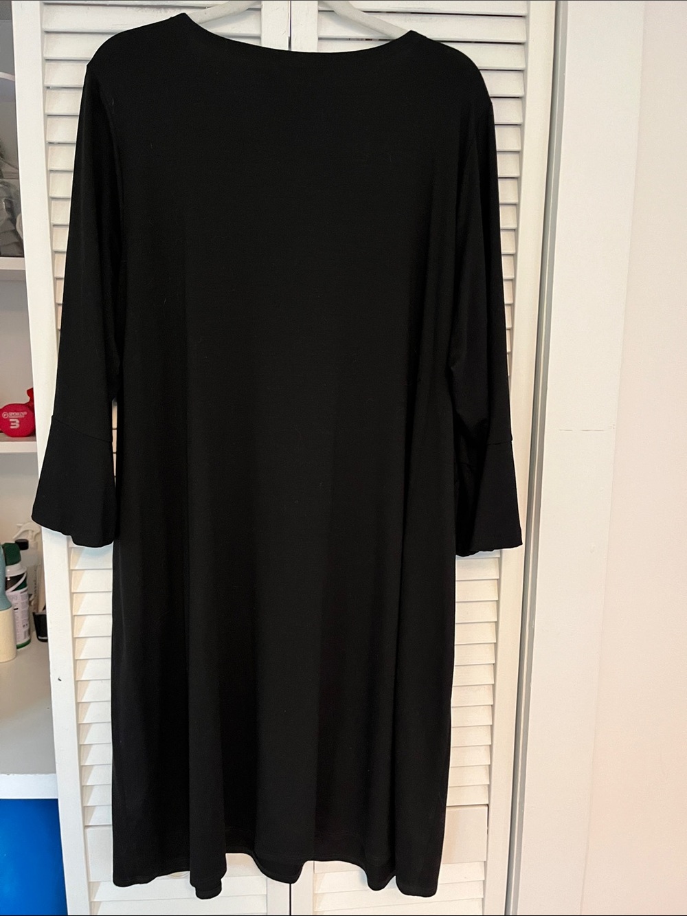 Eileen Fisher Woman 3/4 Sleeve Black Dress - Picture 4 of 5
